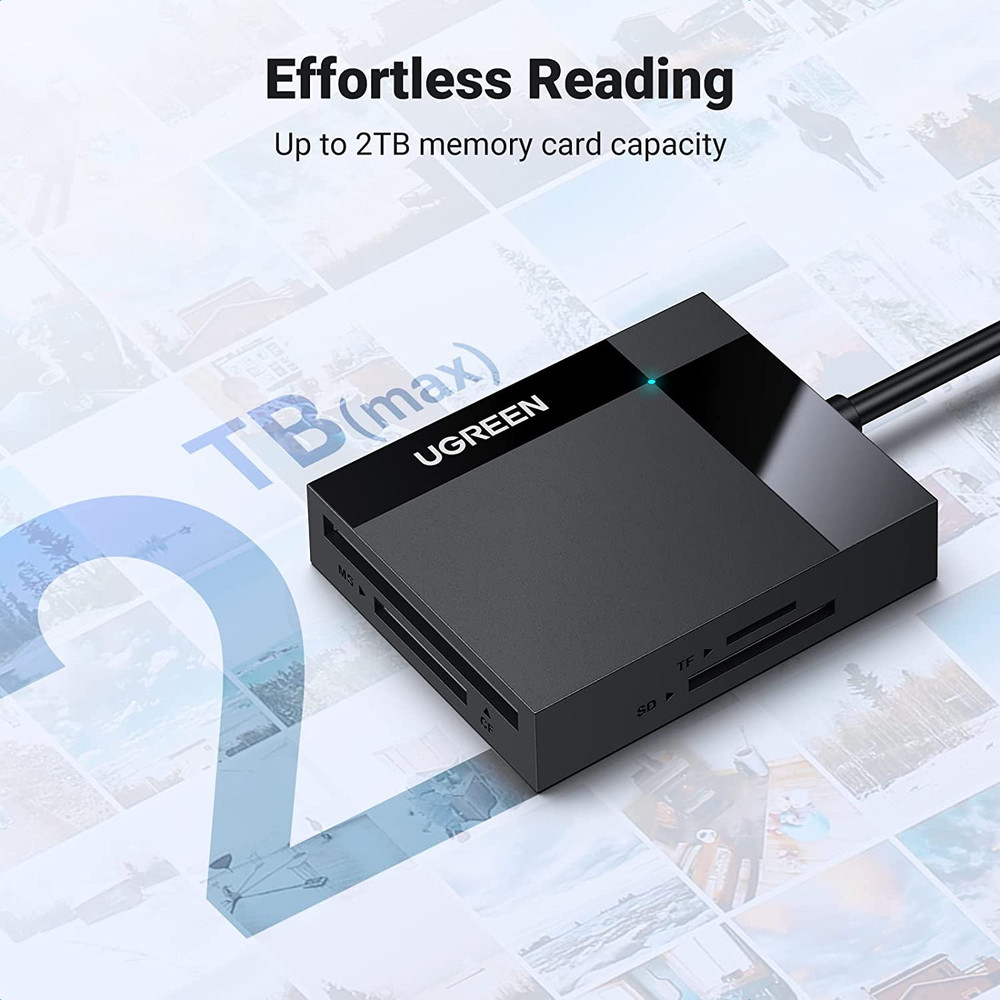 UGREEN SD Card Reader USB 3.0 Card Hub Adapter 5Gbps Read 4 Cards Simultaneously