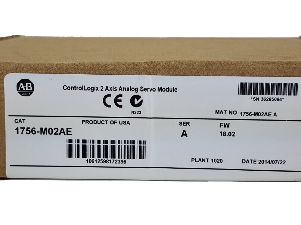 SEALED AB 1756-M02AE /A ControlLogix 2Axis Analog Servo Module, 18.02