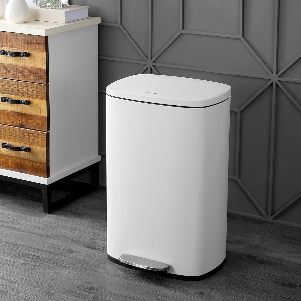 happimess HPM1006C Connor Rectangular Trash Can with Soft-Close Lid and Free ...