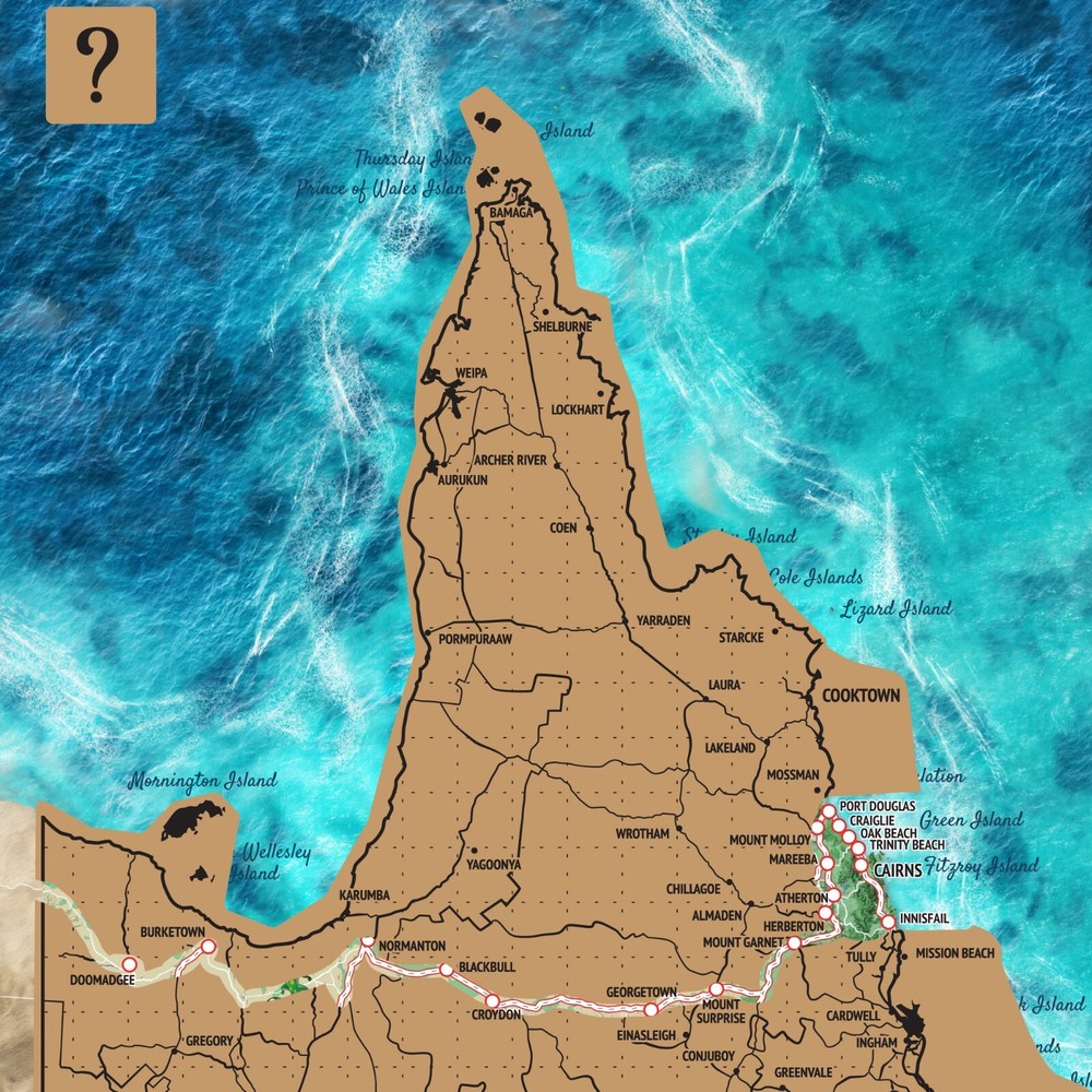 A3 Scratch Map of Queensland - Travel Edition