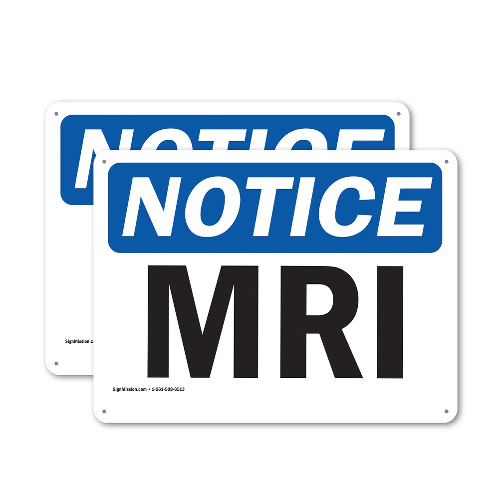 (2 Pack) MRI OSHA Notice Sign Decal Metal Plastic