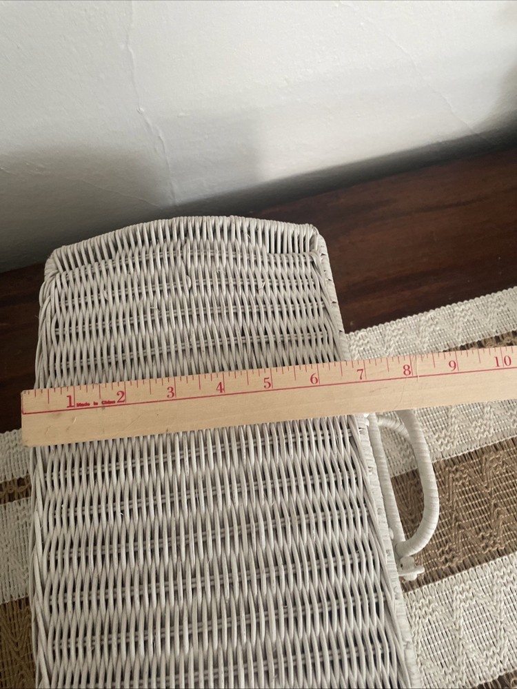 Vintage white wicker storage case
