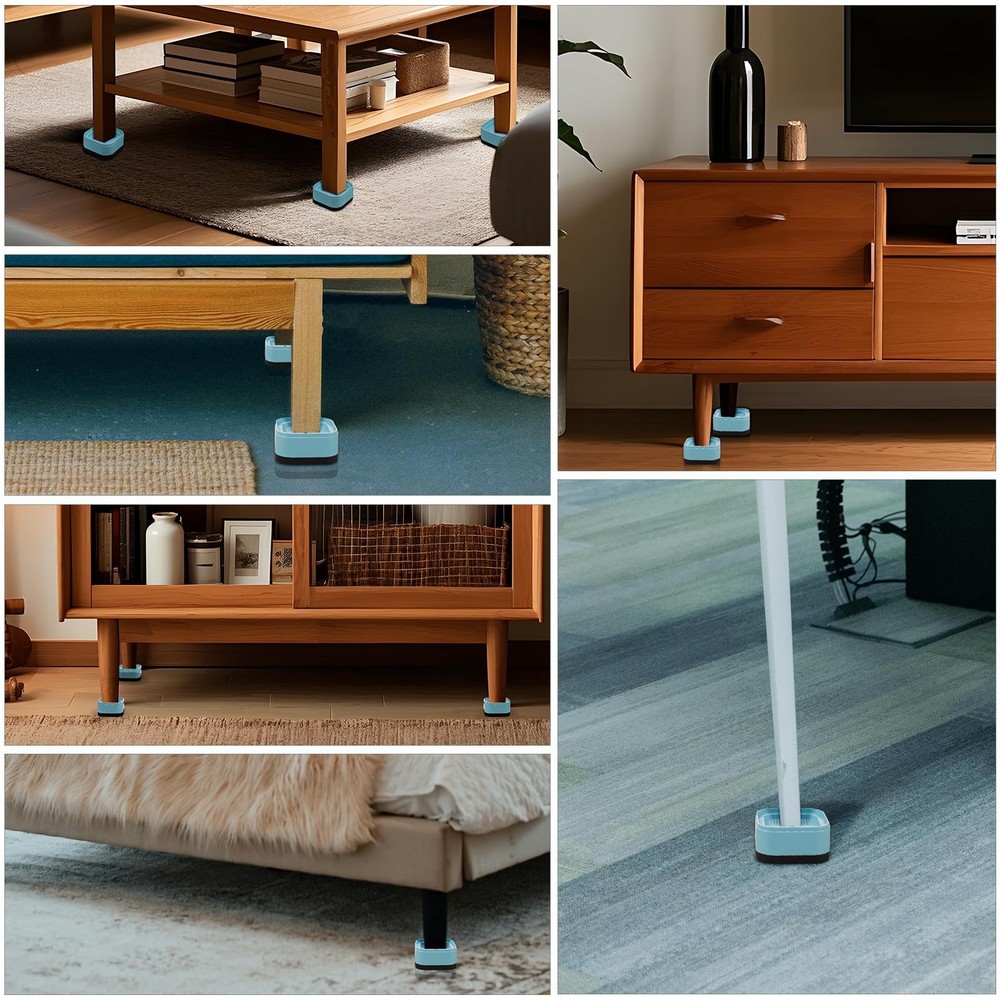 8 Pack Furniture Risers, Adjustable Bed Risers Heavy Duty Stackable Bed Raisers