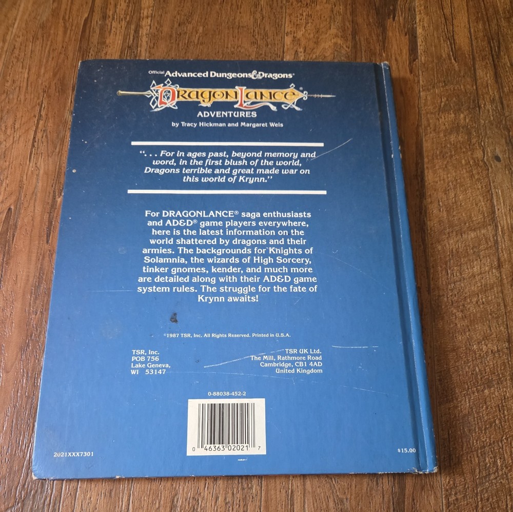 AD&D DragonLance Adventures TSR 1987