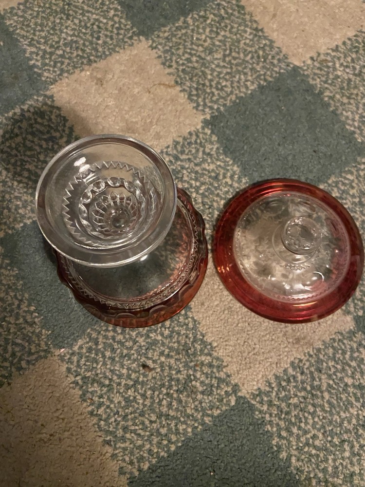 Vintage Red And White Candy Dish
