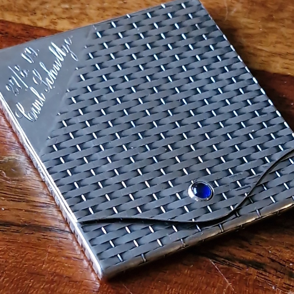 ANTIQUE German Empire Solid silver 800 Match Book vesta case 1909 30.6g