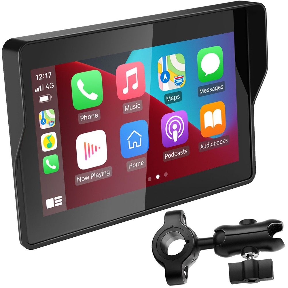 5" Waterproof Motorcycle Navigator Portable Wireless CarPlay Android Auto Screen