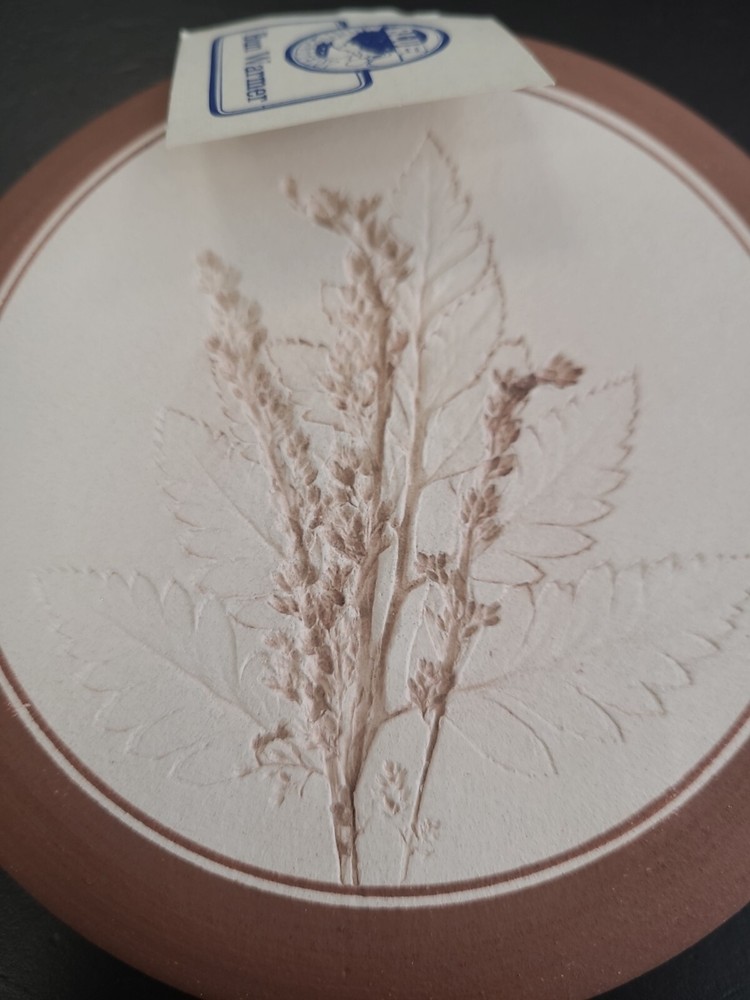 Blue Moon Pottery Hand Made Leaf Print Bun Warmer