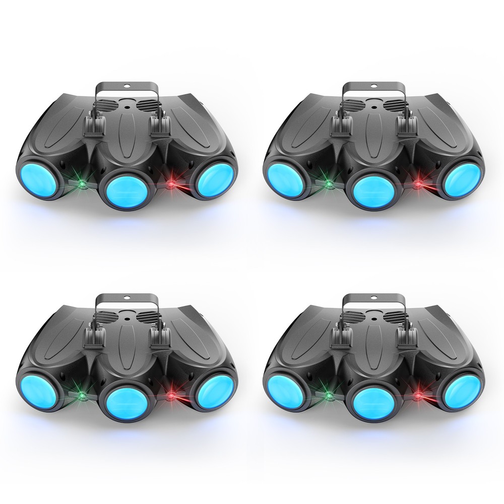 4x Multi-Pattern Disco Laser Light 192 LED RGBW Lighting DMX Party Stage Effect