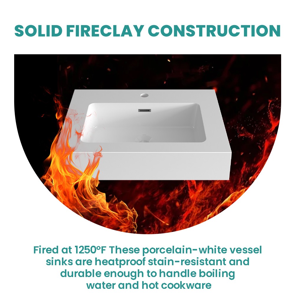 BB02-24-101, Integrated solid surface basin WITHOUT drain & faucet, glossy white