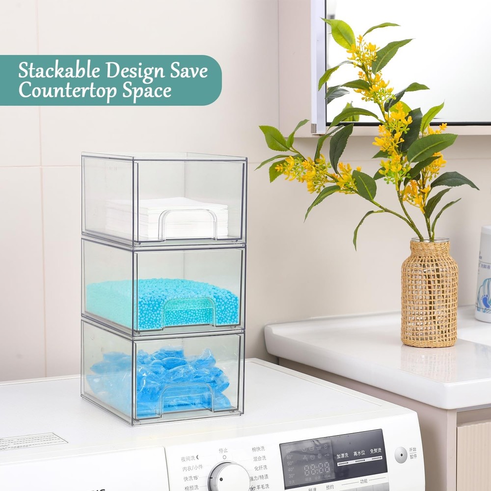 Laundry Pods Container and Laundry Detergent Powder Container Set, Dishwasher...