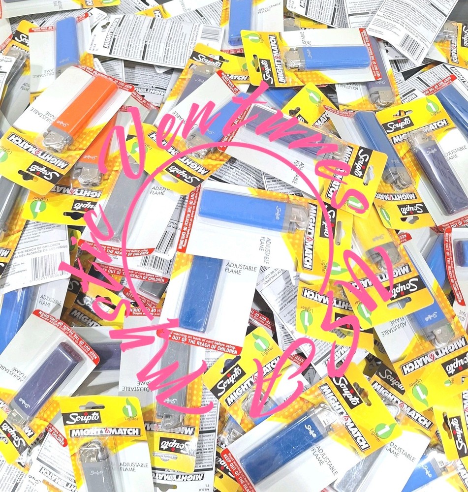 Scripto Mighty Match Adjustable Lighters RETAIL PACKED Singles Random YOU PICK!