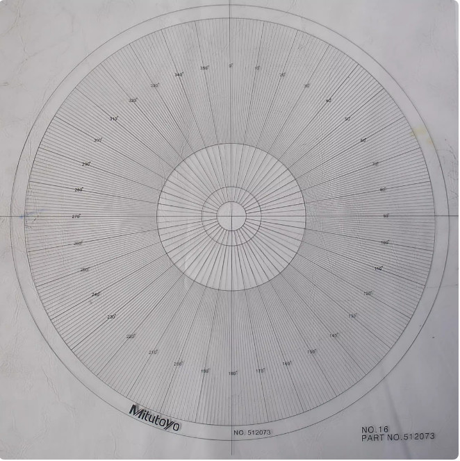 Optical Comparator Chart For Profile Projector Overlay Chart For Mitutoyo 512073