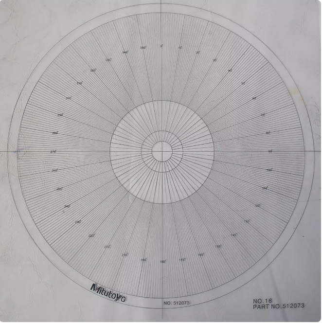 Optical Comparator Chart For Profile Projector Overlay Chart For Mitutoyo 512073