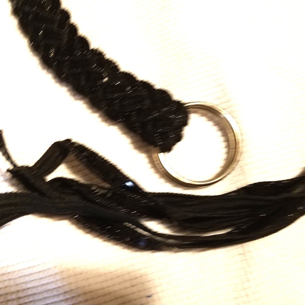 Girls Black Sequence Belt 34" Braided Double Buckle Loop Belt Shiny Accessory