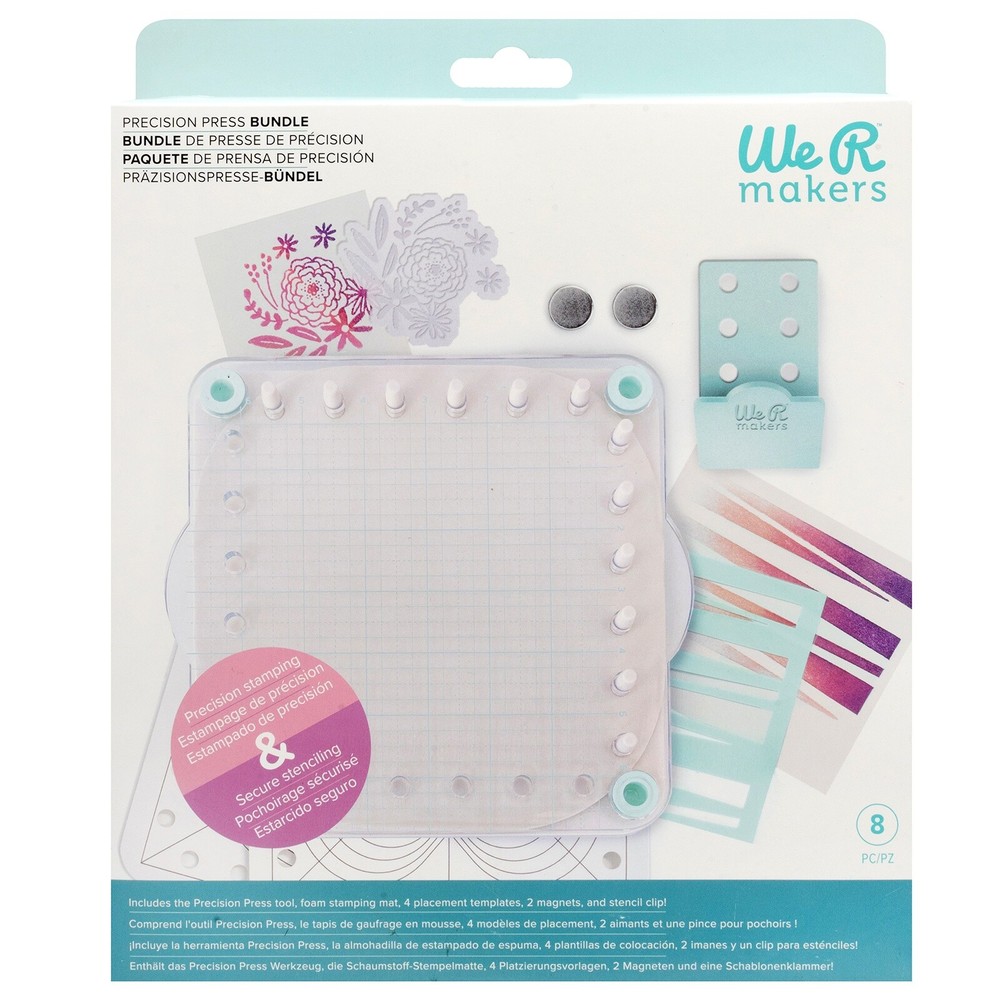 We R Precision Press Stamp And Stencil Holder-8 Pieces