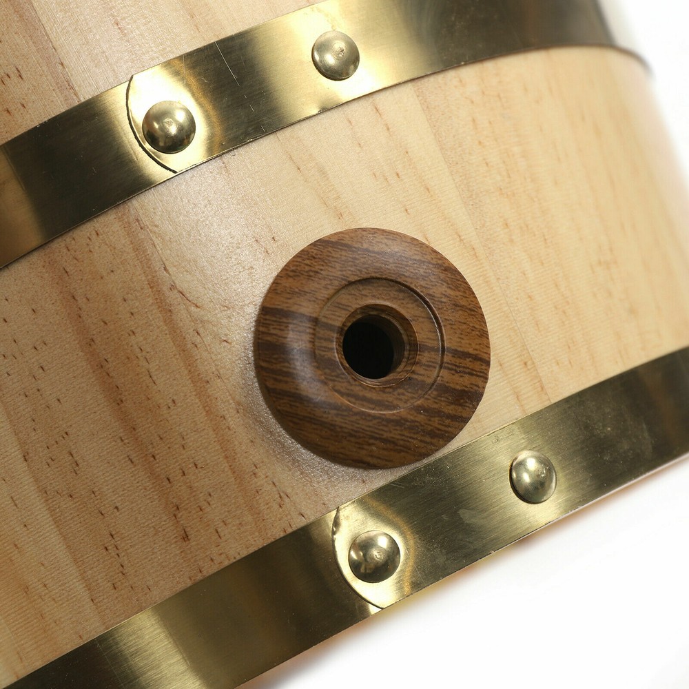 10L Pine Wood Barrel for Wine & Whiskey Storage - Stylish & Durable