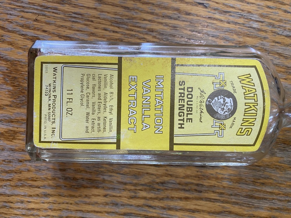 Watkins Double Strength Imitation Vanilla Extract 11oz Empty
