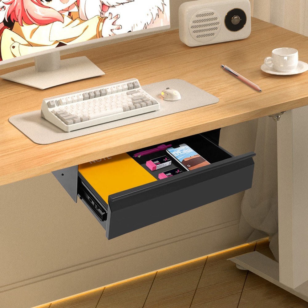 Under Desk Sliding Pull-out Drawer Drawer Storage Organizer For Home/office