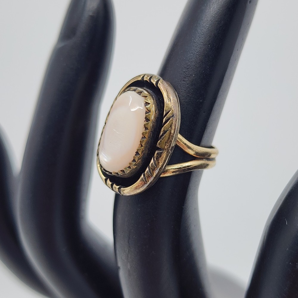 Native Sterling & 12k GF MOP Shell Ring Size 3 Small