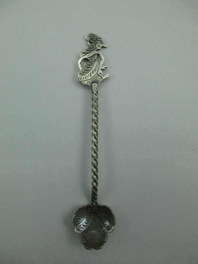 Vintage Mexico 800 Silver Sugar Cube Spoon Aztec Mayan 459F