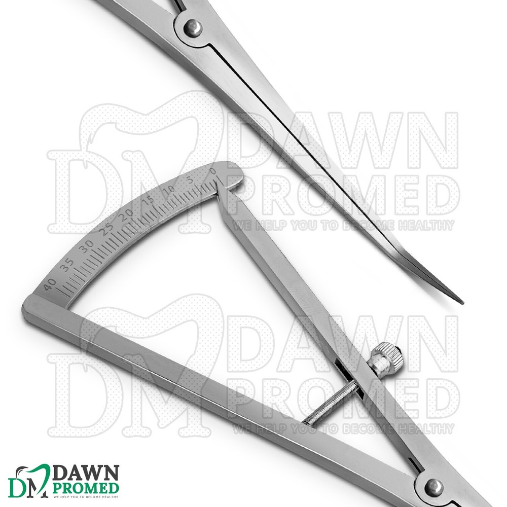 Castroviejo Caliper Angled 6" Long Bone Mapping 0-40mm Scale Ophthalmology Int