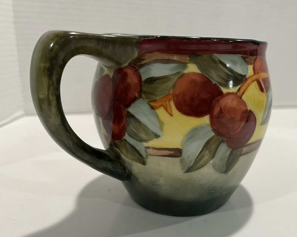 NICE 1910 Limoges Signed Hand Painted Crabapple Pitcher 4”