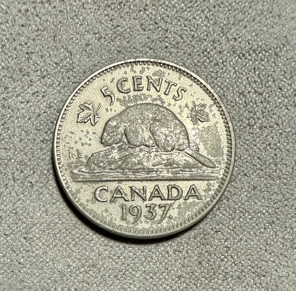 1937 Canada 5 Cent Coin
