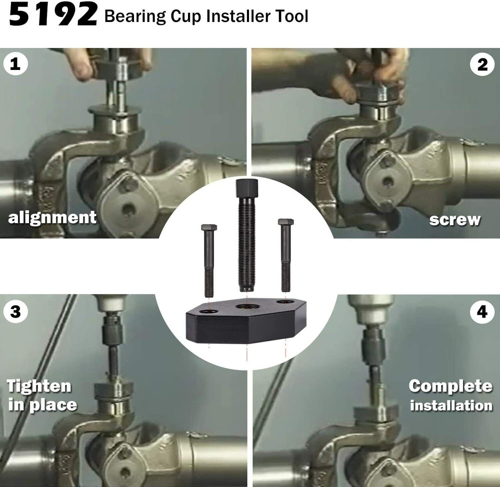 Heavy Duty 10102 U Joint Puller Class 6-8 with 5192 Bearing Cup Installer Tool.
