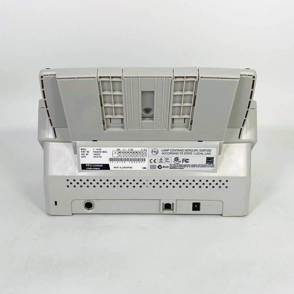 Fujitsu Fi-6130 Duplex Pass-Through Document Color Scanner AC Adapter Bundle