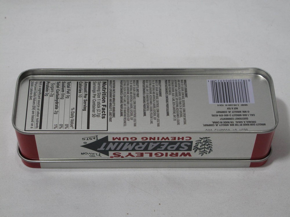 One (1) Wrigley's Spearmint Heritage Tin Gift Box EMPTY Collection Cash