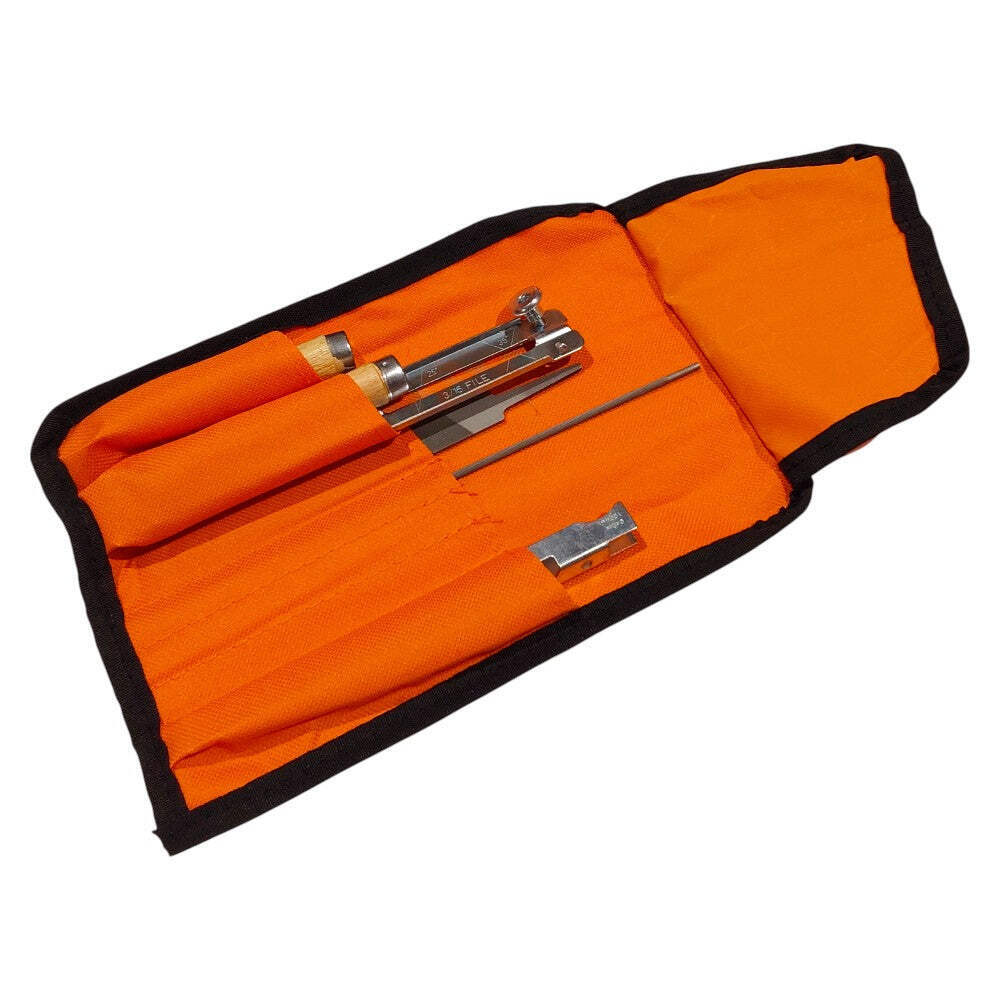 1/8" Chain File Sharpening Kit Includes 2 Files, 2 Handles and File Holder