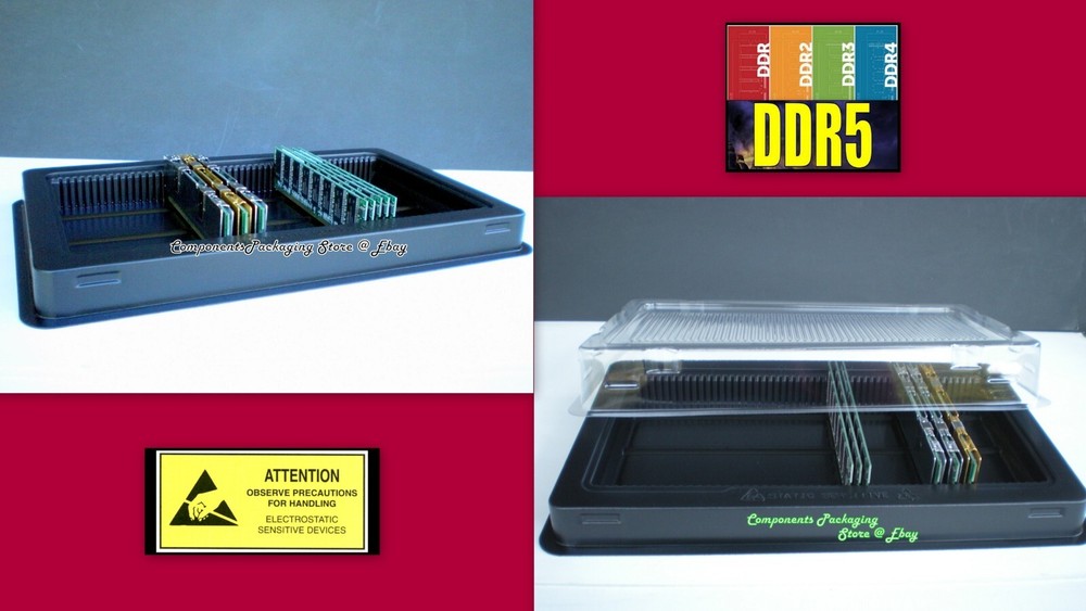 Server Memory Packaging Box Container for DDR Modules - 5 Trays Fits 250 DIMMs