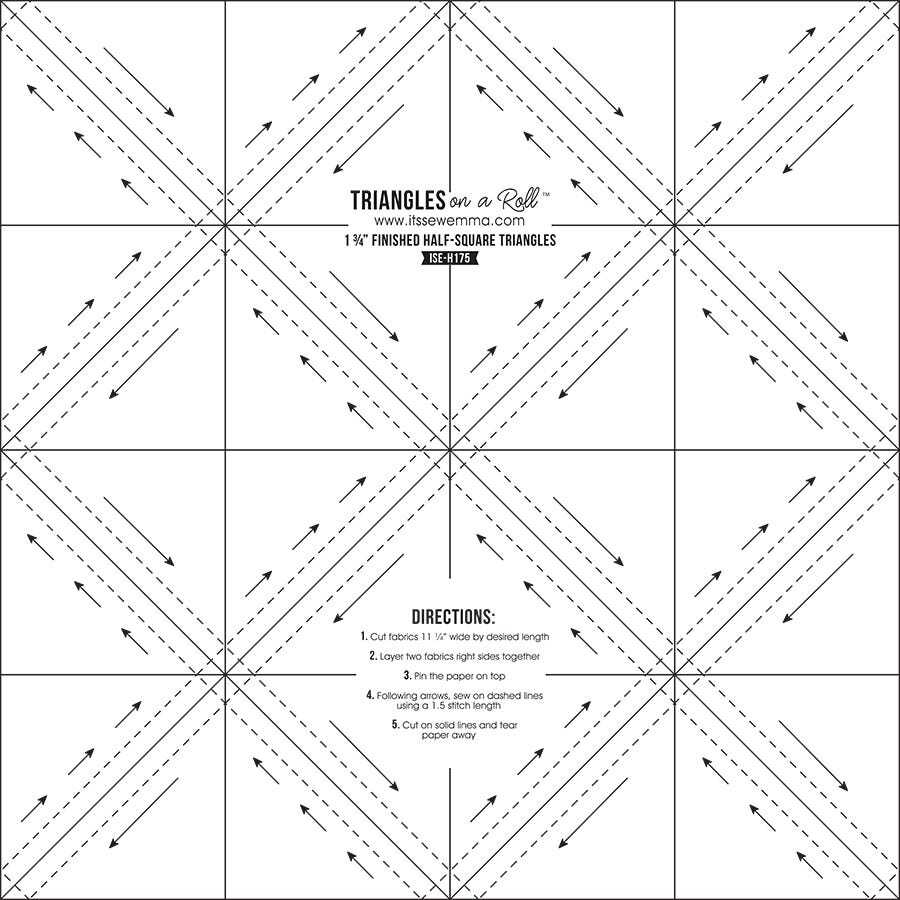 It's Sew Emma Triangles on a Roll, Half-Square Triangles - 1in Finished
