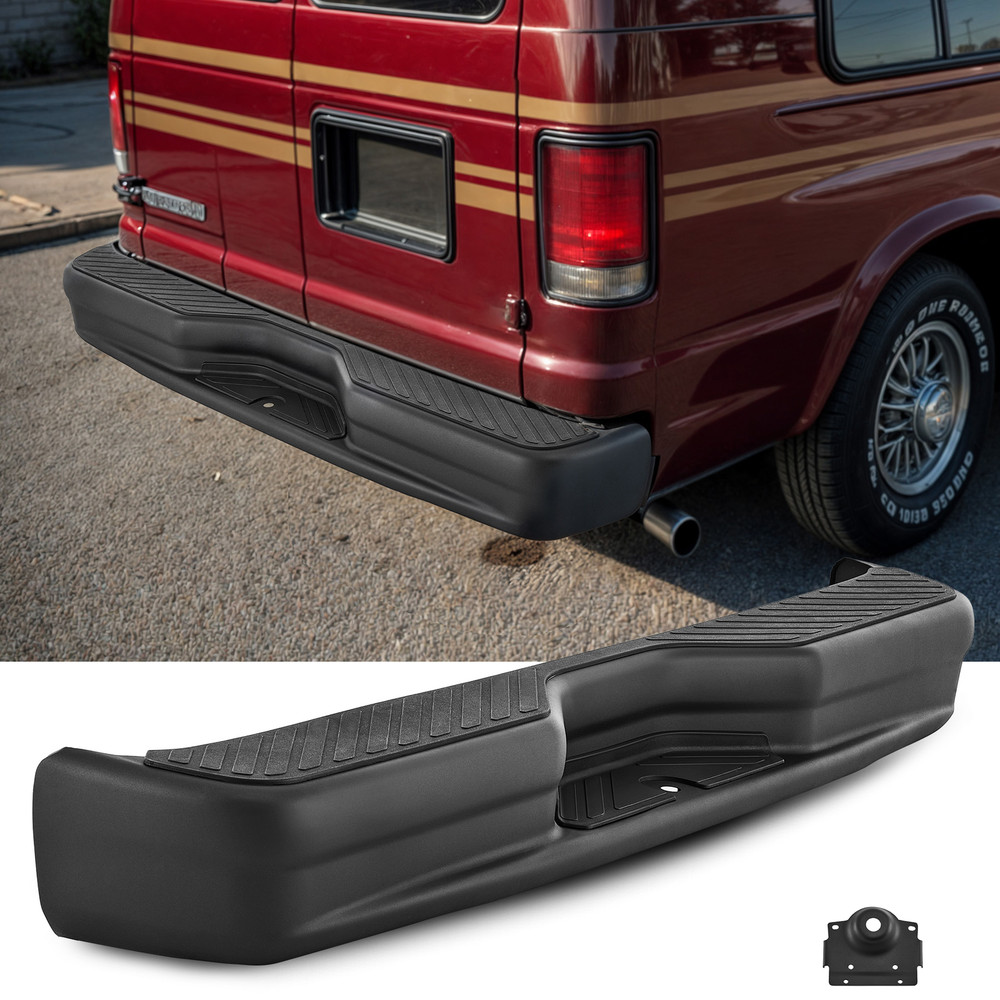 For 1992-2014 E150 E250 Ford Econoline Black Rear Step Bumper Assembly Completed