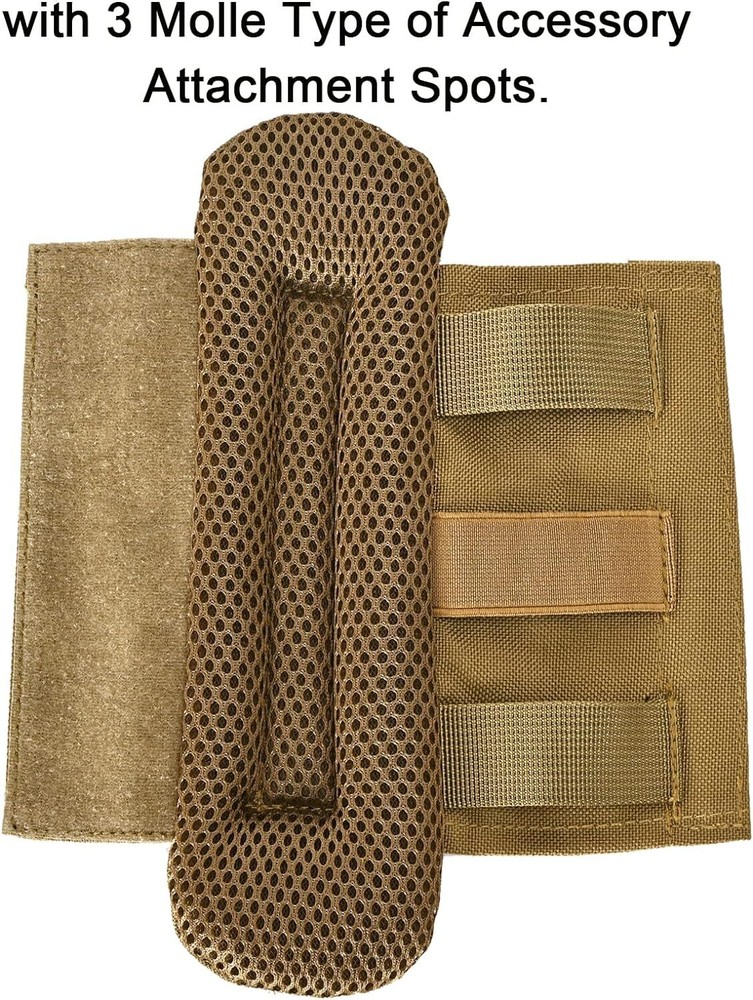 2x Khaki Shoulder Strap Pad Vest Shoulder Strap Pads Backpack Strap Pads Fit 2''