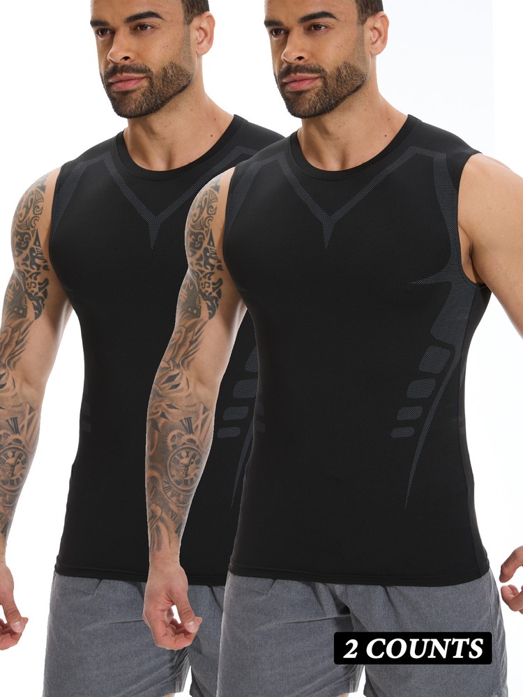 Men Version Ionic Shaping Vest Breathable Ice-Silk Quick Dry sports Base Layer