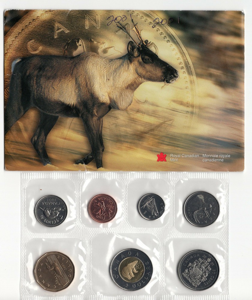 Canada Proof Like PL Coin Set 2001 UNC Envelope COA