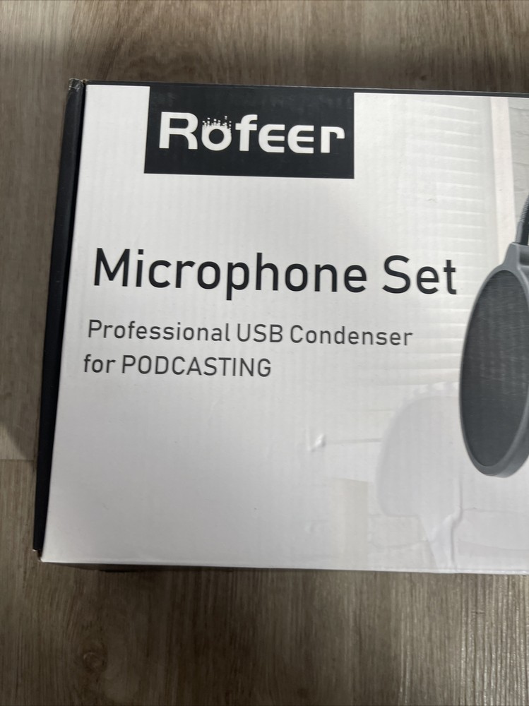Rofeer Microphone Set Professional USB Condenser Open Box Never Used Complete