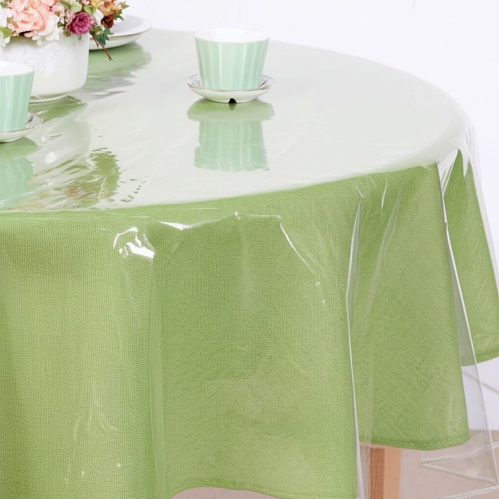 BNYD Clear Plastic Tablecloth Protector, Table Cloth Vinyl 70" (Round),