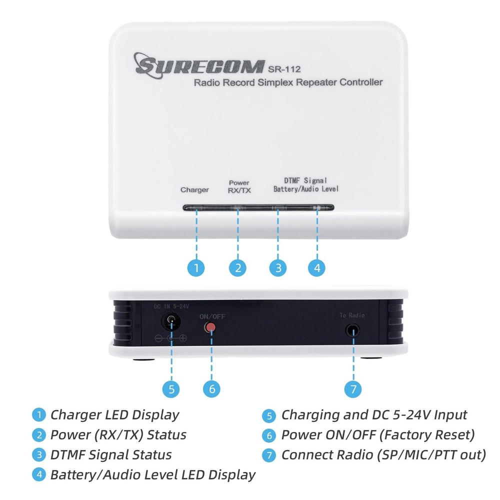 Mcbazel Surecom SR-112 Cross Band Radio Simplex Repeater Controller with K Pl...