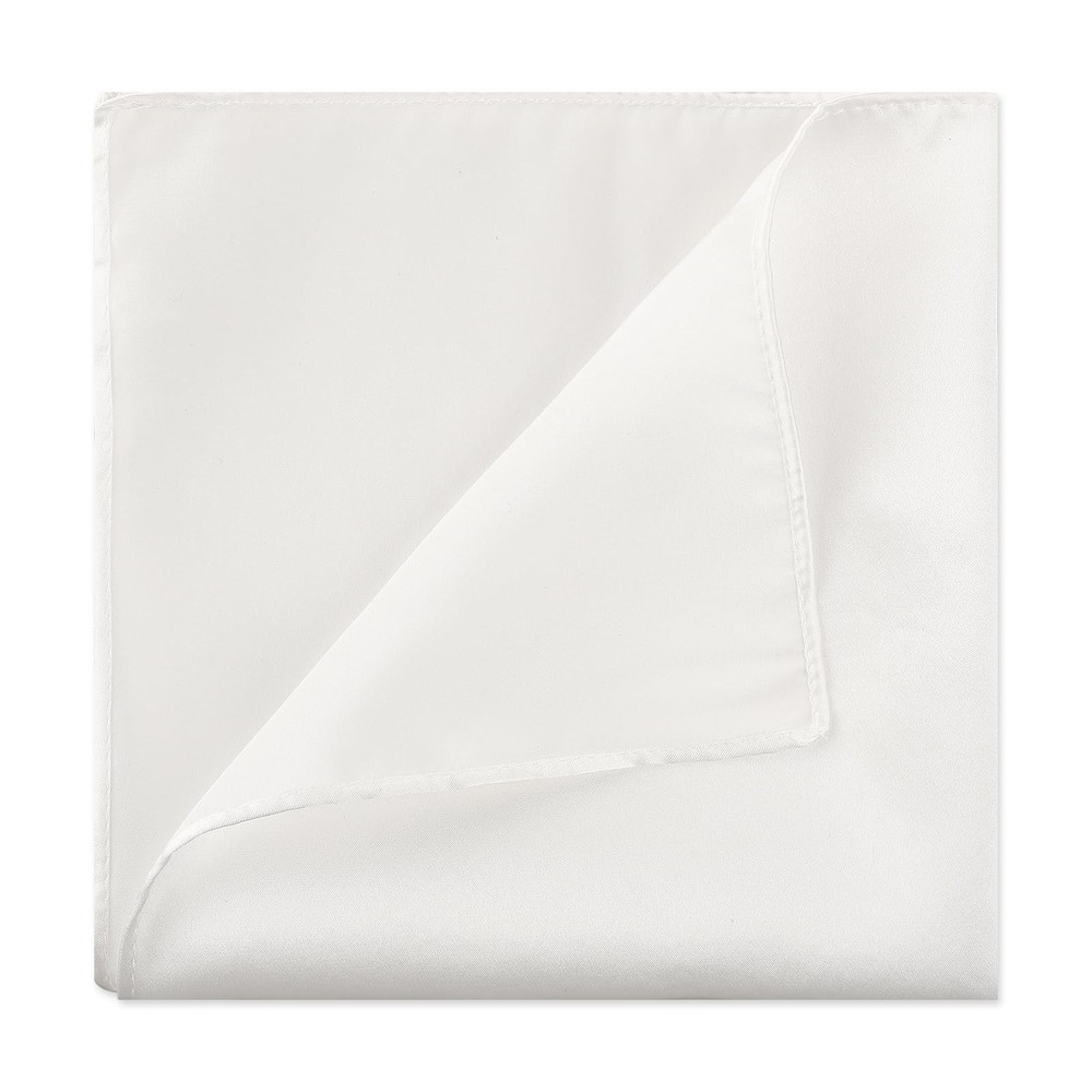 2Pcs Men's Handkerchiefs Selected Soft Solid 6.69 × 1.2 × 0.4 inches, White