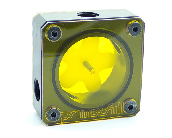 PrimoChill Vortex Black POM Visual Flow Indicator Yellow FI-V-Y