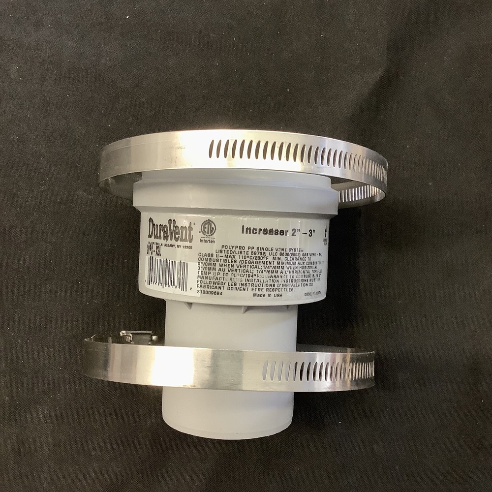 DuraVent PolyPro Gas Vent Single Wall Increaser 2" to 3" Diameter 2PPS-X3L A3