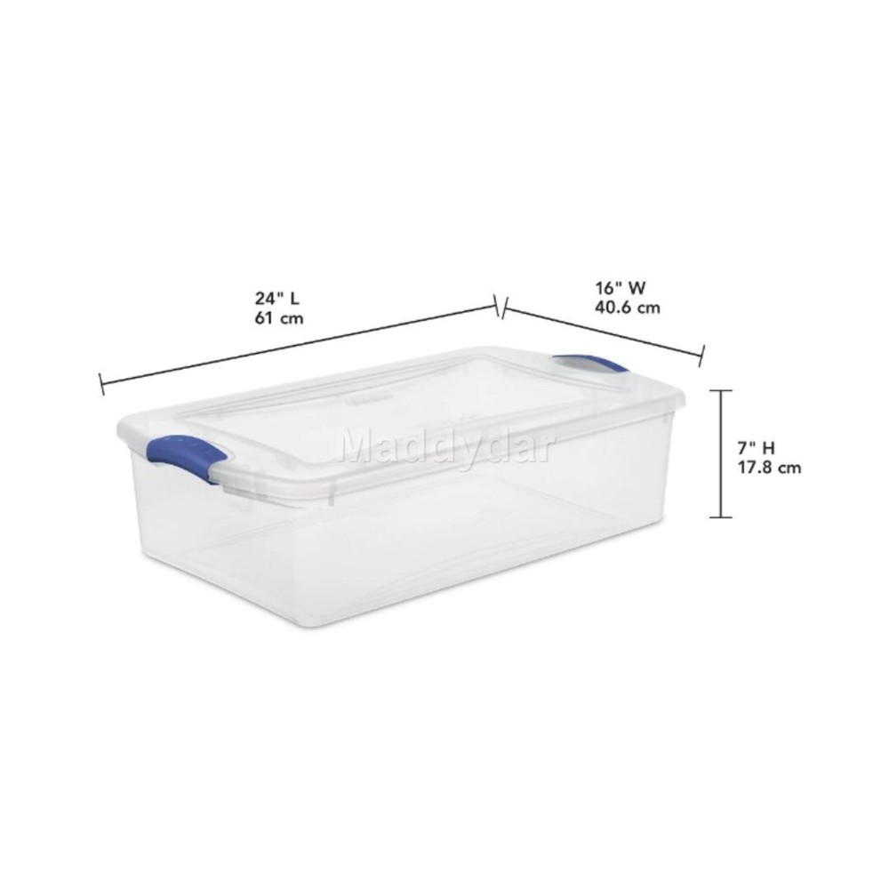 Sterilite Plastic 32 Qt. Latch Box Stadium Blue