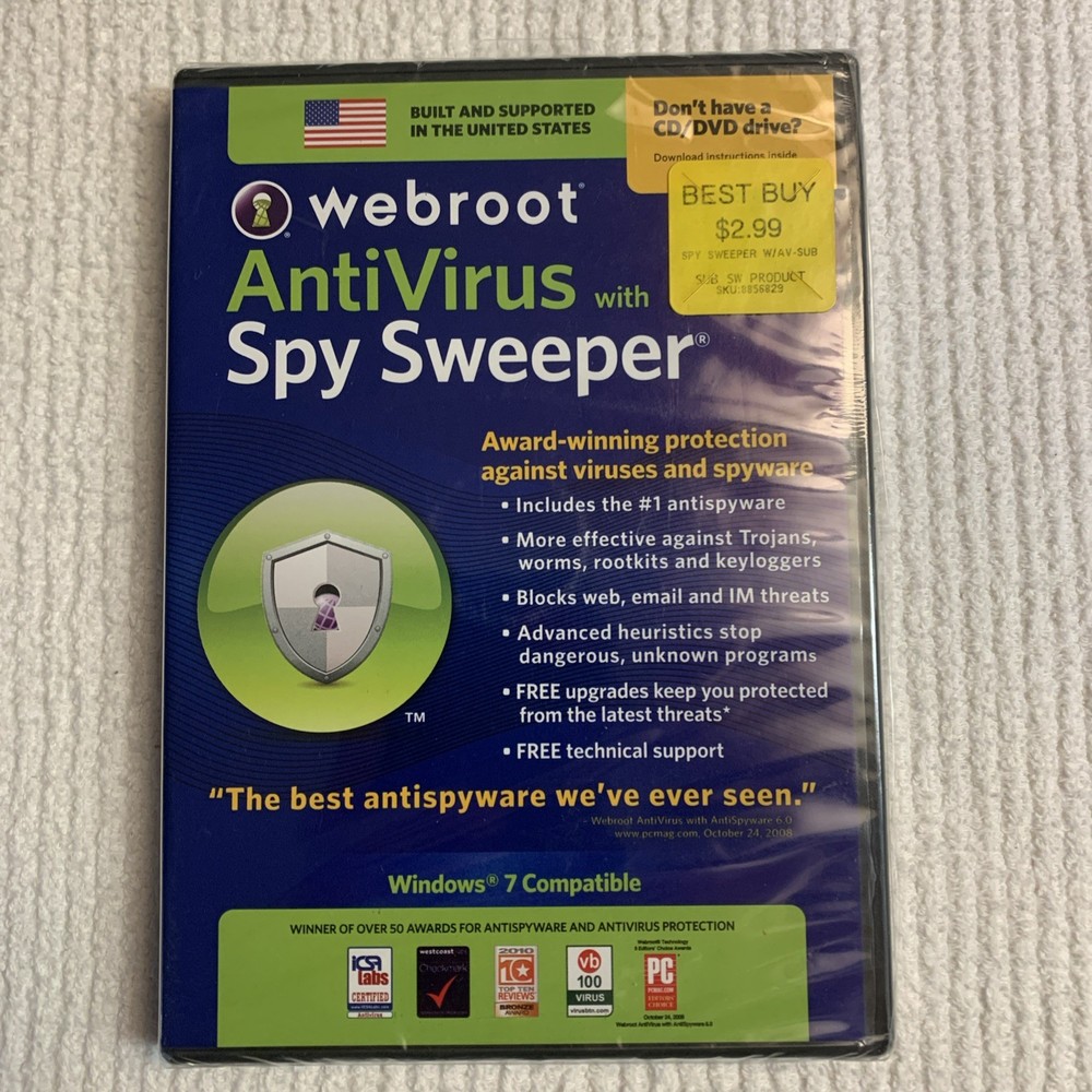 Webroot AntiVirus with Spy Sweeper Software New still factory sealed.