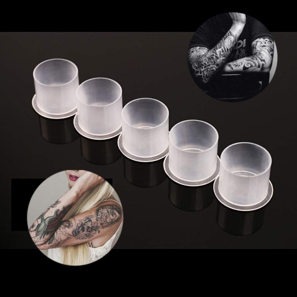 1000 Pcs Tattoo Ink Cups with Base Small , Medium, Large,Extra Large