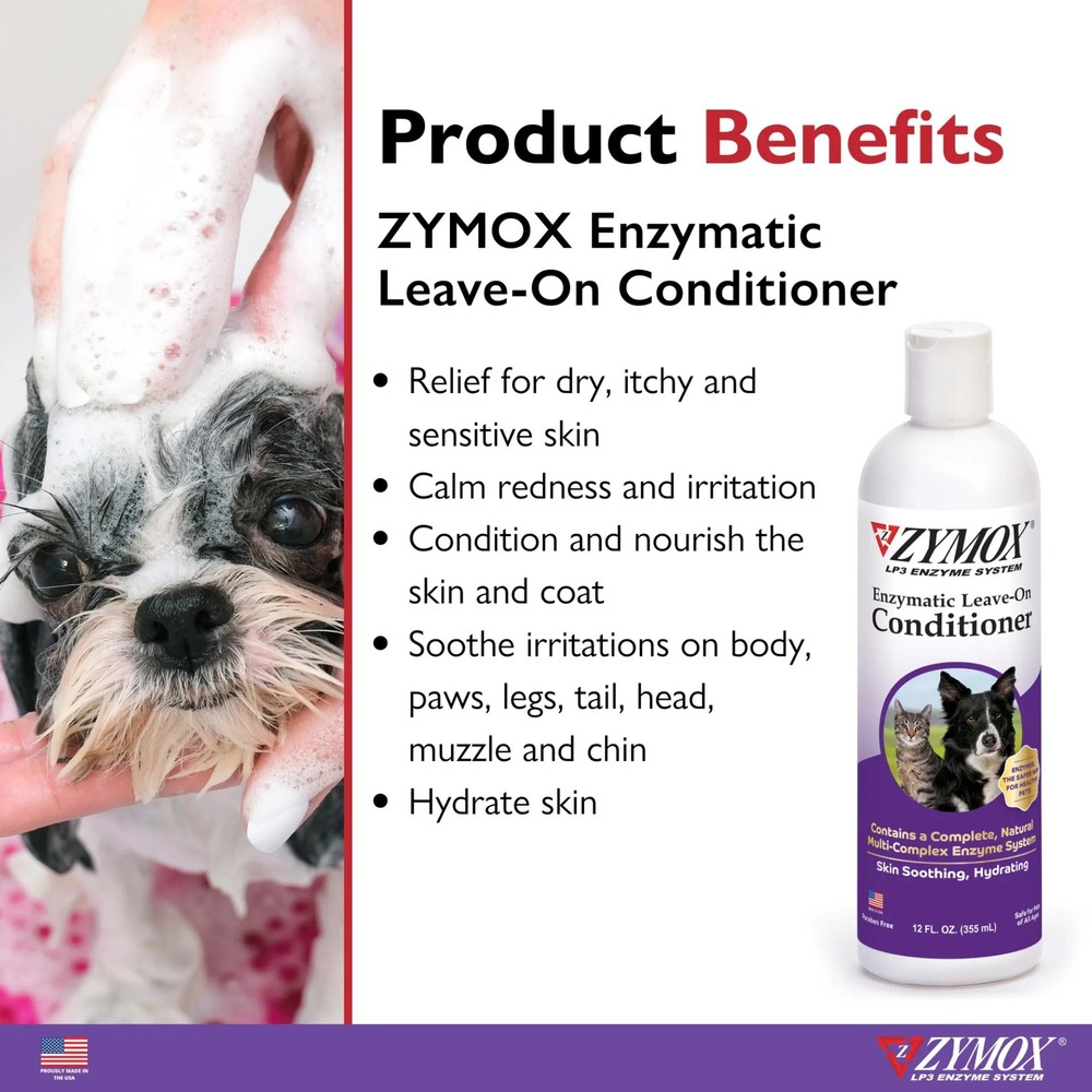 Zymox Shampoo + Conditioner Rinse Combo Pack LP3 Enzyme + Vitamin D3