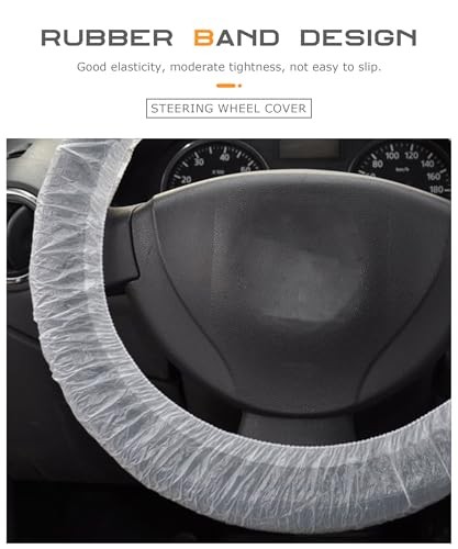 Disposable Steering Wheel Covers, Transparent Car Translucent-50pcs