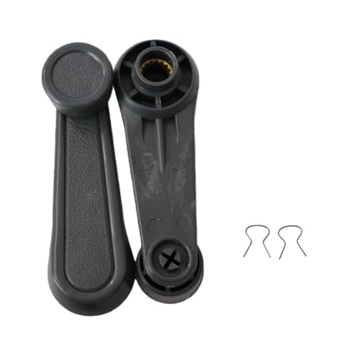 2 Pcs Manual Window Crank Handle Black with Chrome Center Left & Right Pair